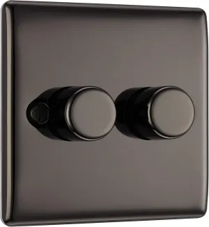 BG Nexus Metal 2 Gang Dimmer Switch in Black Nickel - NBN82-01