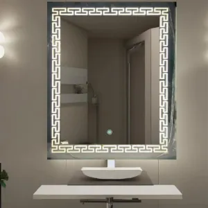 BGH Sleek & Stylish 18x24 Inch LED Mirror | Modern Design for Bathroom, Makeup Room & Wash Basin | Elegant Vanity Mirror for Home Decor (1 Year Brand Warranty)-Warm White