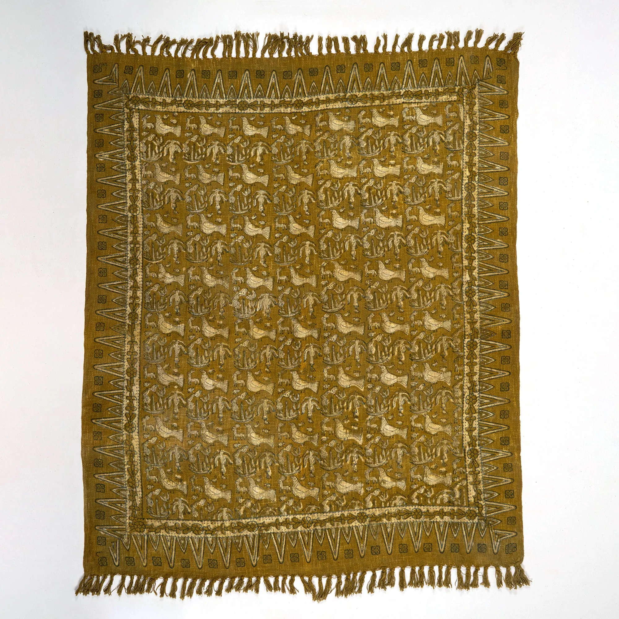 Bird Cotton Block Print Throw For Couch Decor