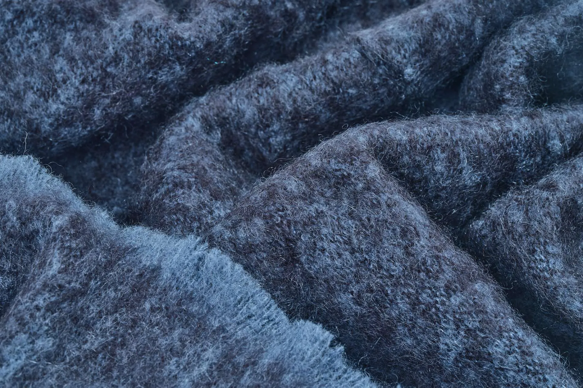 Black Clash Mohair Throw Blanket