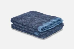 Black Clash Mohair Throw Blanket