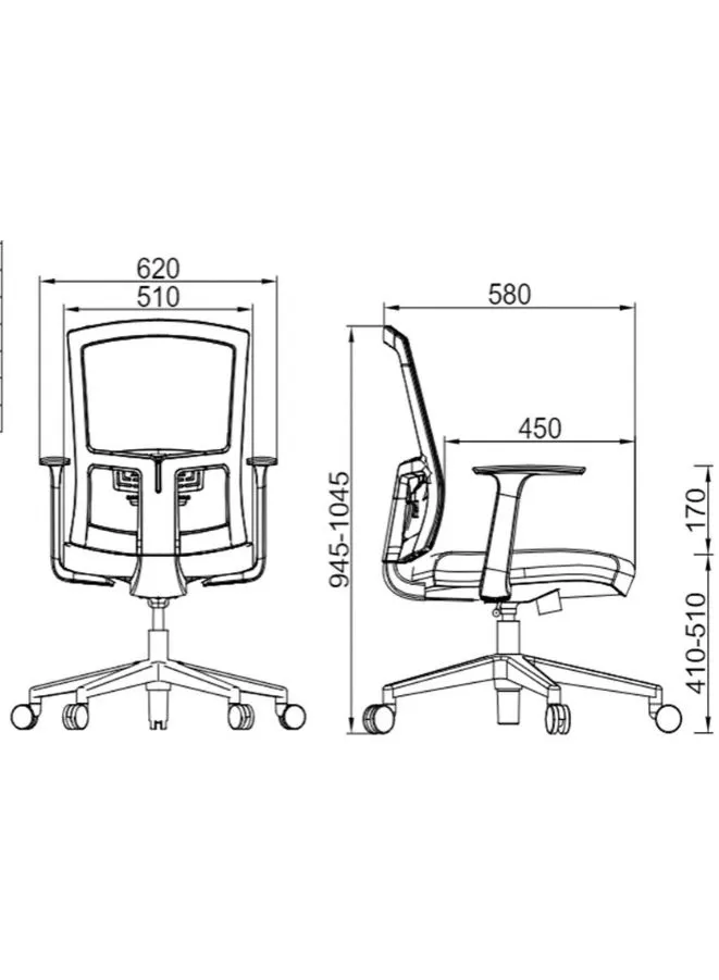 Black Mesh Office Chair for Executives and Managers, Office, Home and Reception Use