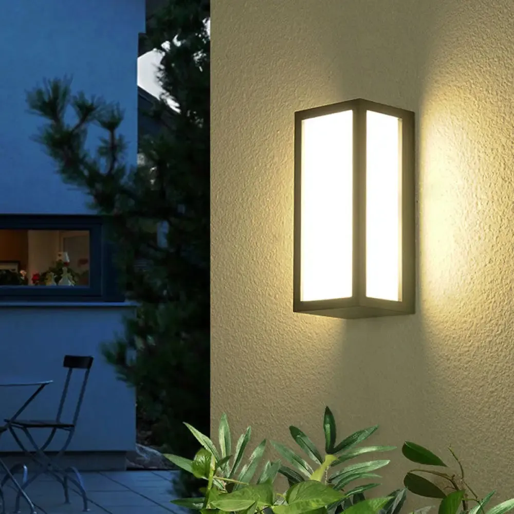 Black Textured LED Wall Mounted Light - Simple Metallic Wall Sconce Lighting for Patio