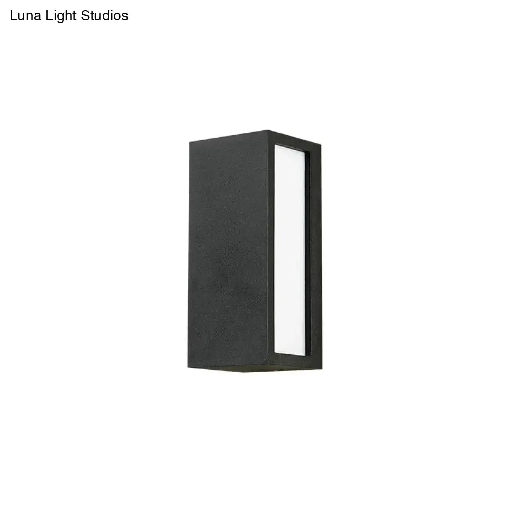 Black Textured LED Wall Mounted Light - Simple Metallic Wall Sconce Lighting for Patio