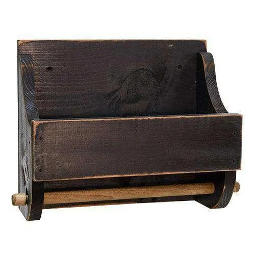 Black Wood Paper Towel Holder