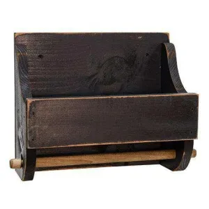 Black Wood Paper Towel Holder