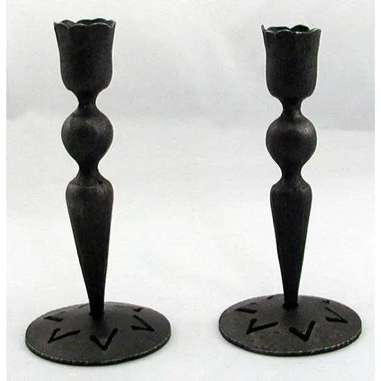 Blackthorne Forge Elegant Iron Sabbath Candlesticks