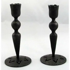 Blackthorne Forge Elegant Iron Sabbath Candlesticks