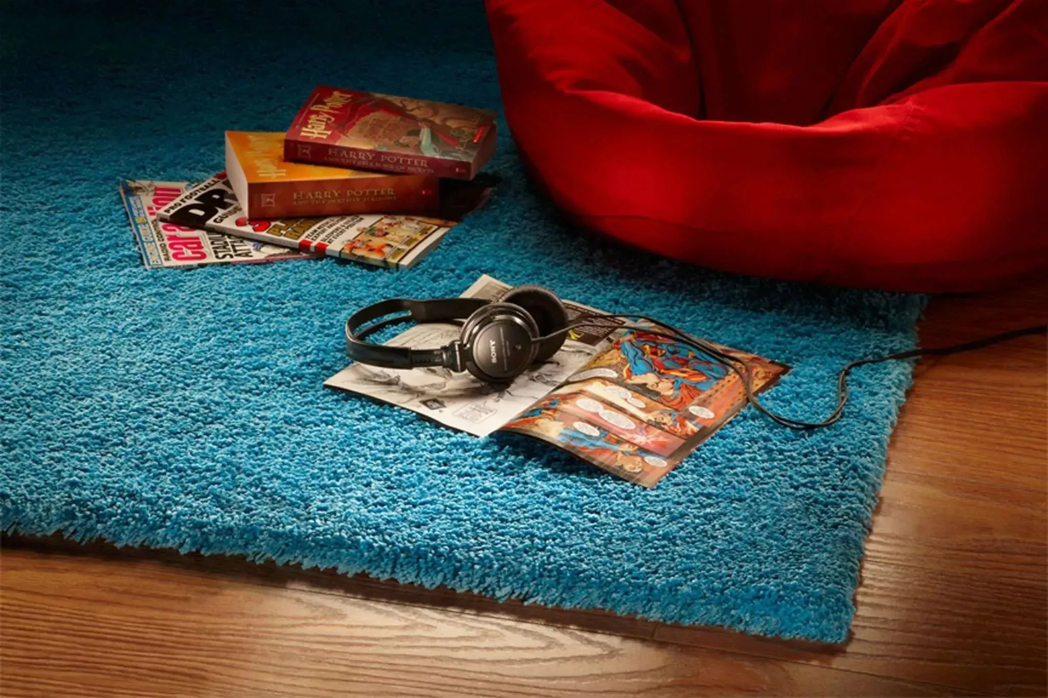 Bliss 1577 Shag Highlighter Blue Rug