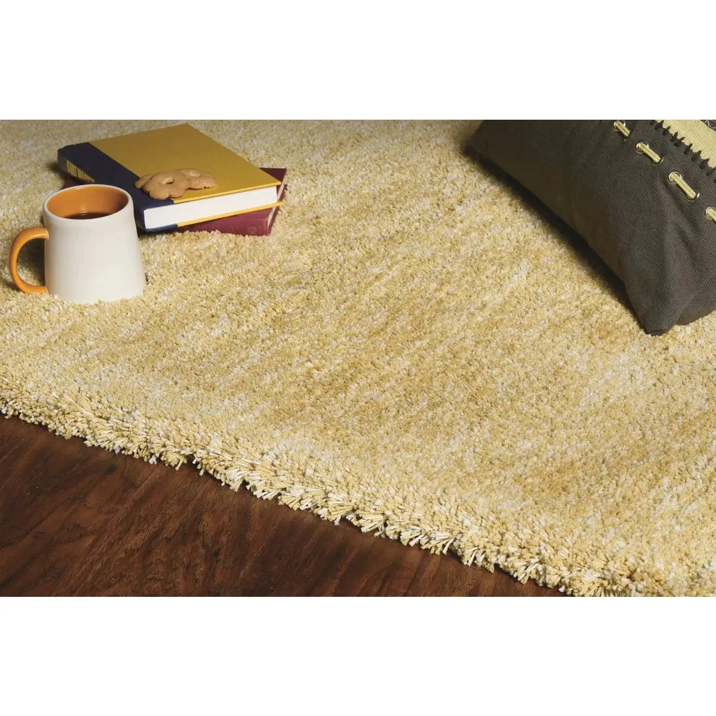 Bliss 1586 Shag Heather Yellow Rug