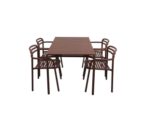 Bliss rect. dining table incl. 4 Bliss armchairs