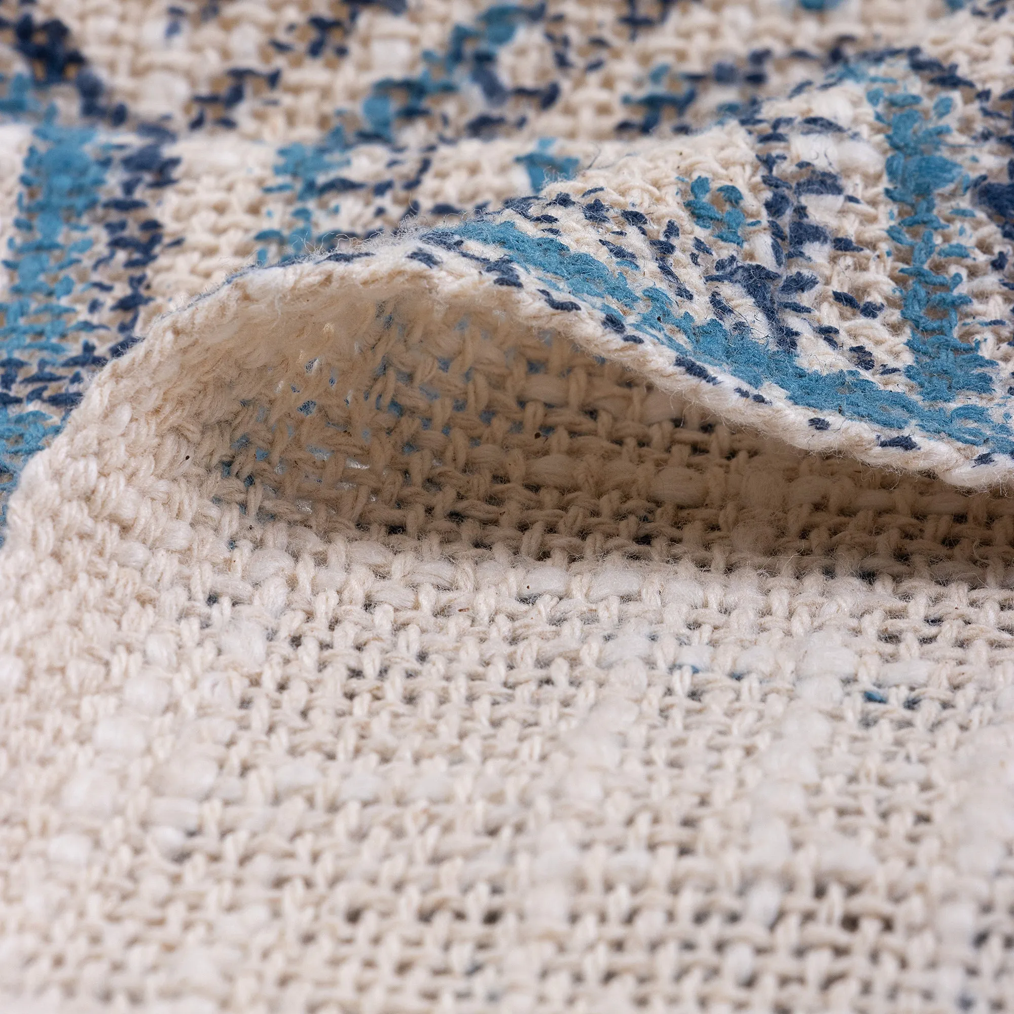 Blue Geometrical Print Hand Block Throw Blankets