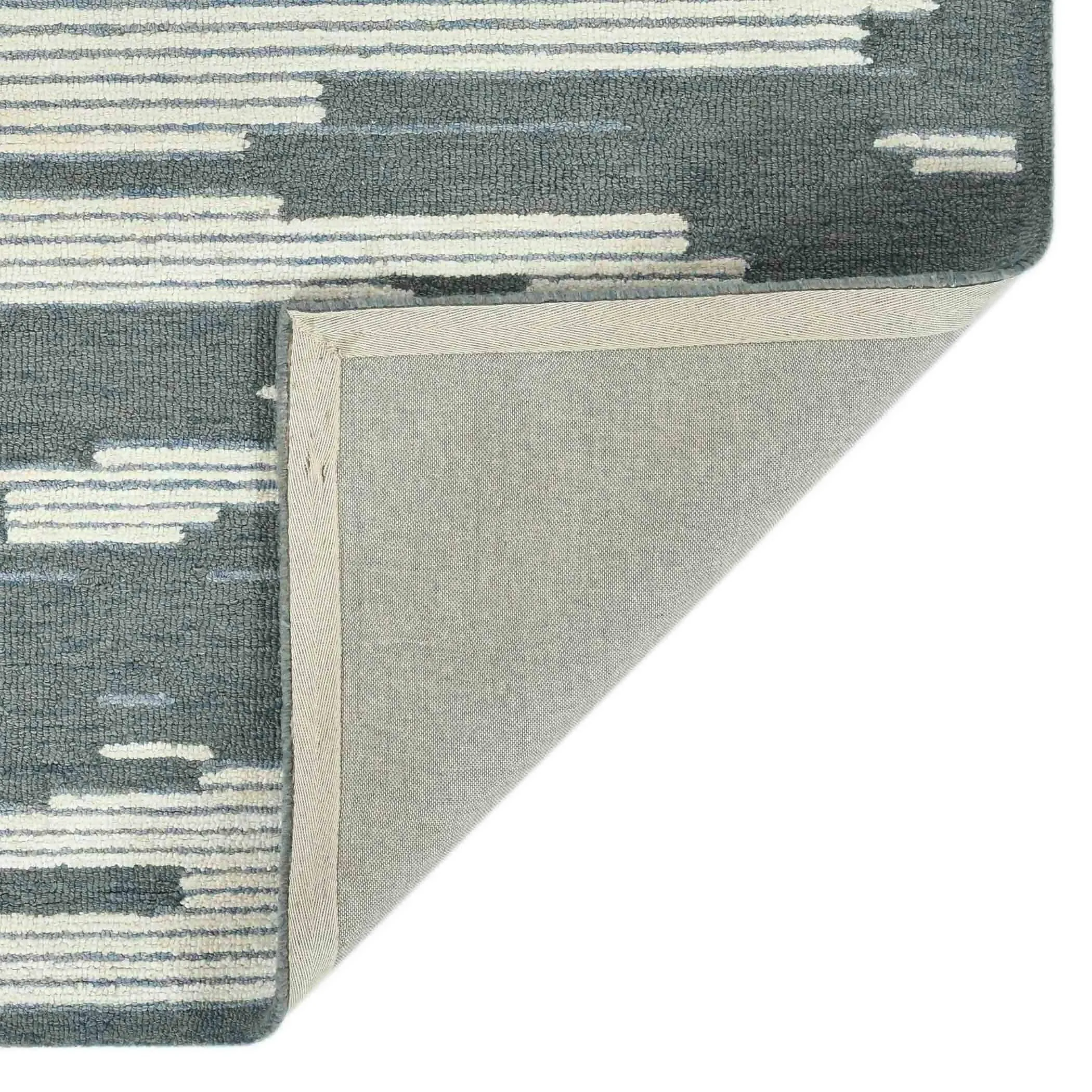 Blue Wool Chicago 5x8 Feet Hand-Tufted Carpet Rug