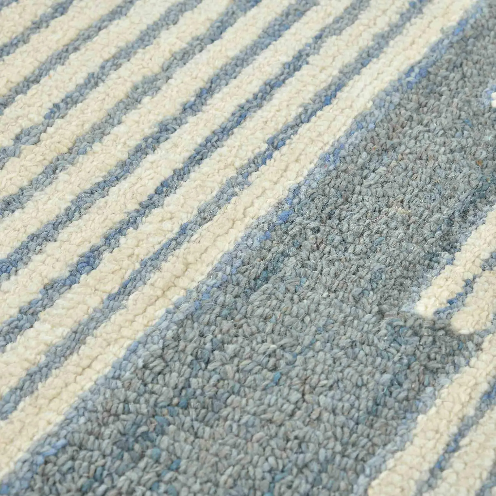 Blue Wool Chicago 5x8 Feet Hand-Tufted Carpet Rug