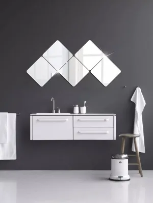 Bnezz -5 Big Square Silver Mirror for Wall Stickers Large Size (15x15) Cm Acrylic Mirror Wall Decor Sticker for Bathroom Mirror |Bedroom | Living Room Decoration Items (5VeryBigSquareSilver)
