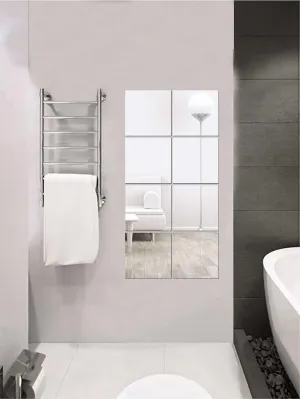 Bnezz Glass -8 Big Square Silver Mirror For Wall Stickers Large Size (15X15) Cm Acrylic Mirror Wall Decor Sticker For Bathroom Mirror |Bedroom | Living Room Decoration Items (K-8Verybigsquaresilver)