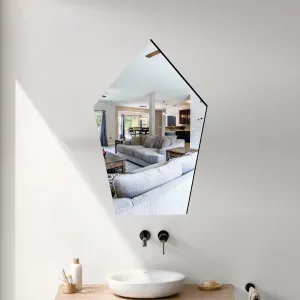 Bnezz - Self Adhesive Wall Mirror Stickers Big Size (30x20) Cm Frameless Mirror for Wall Stickers | Mirror for Bathroom | Bedroom | Wash Basin Flexible Mirror Sheets for Wall (PentagonMirror)