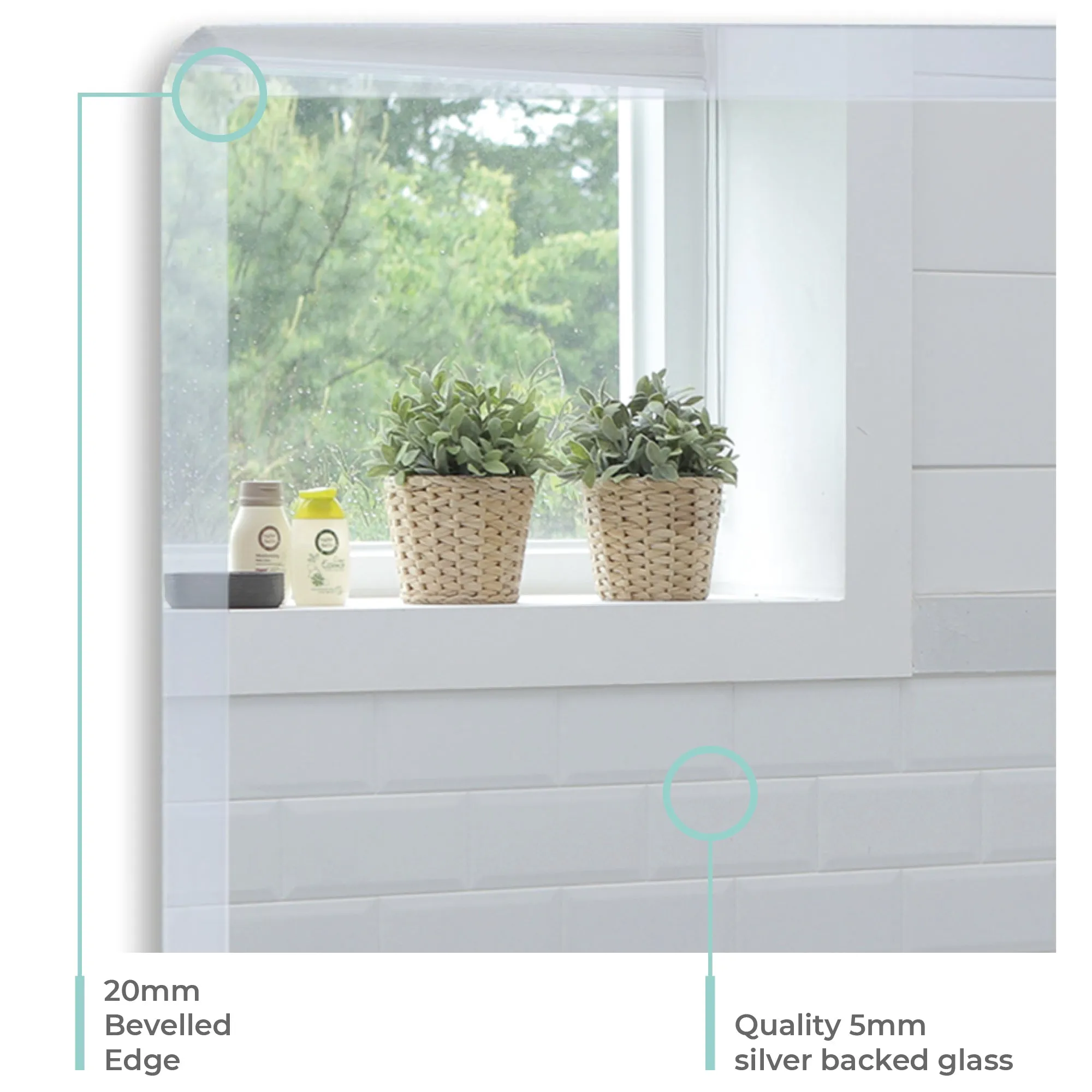 Bonita Rectangular Bathroom Wall Mirror with Shelf 3 Sizes: Sizes 50Hx40Wcm and 60Hx45Wcm and 70Hx50Wcm