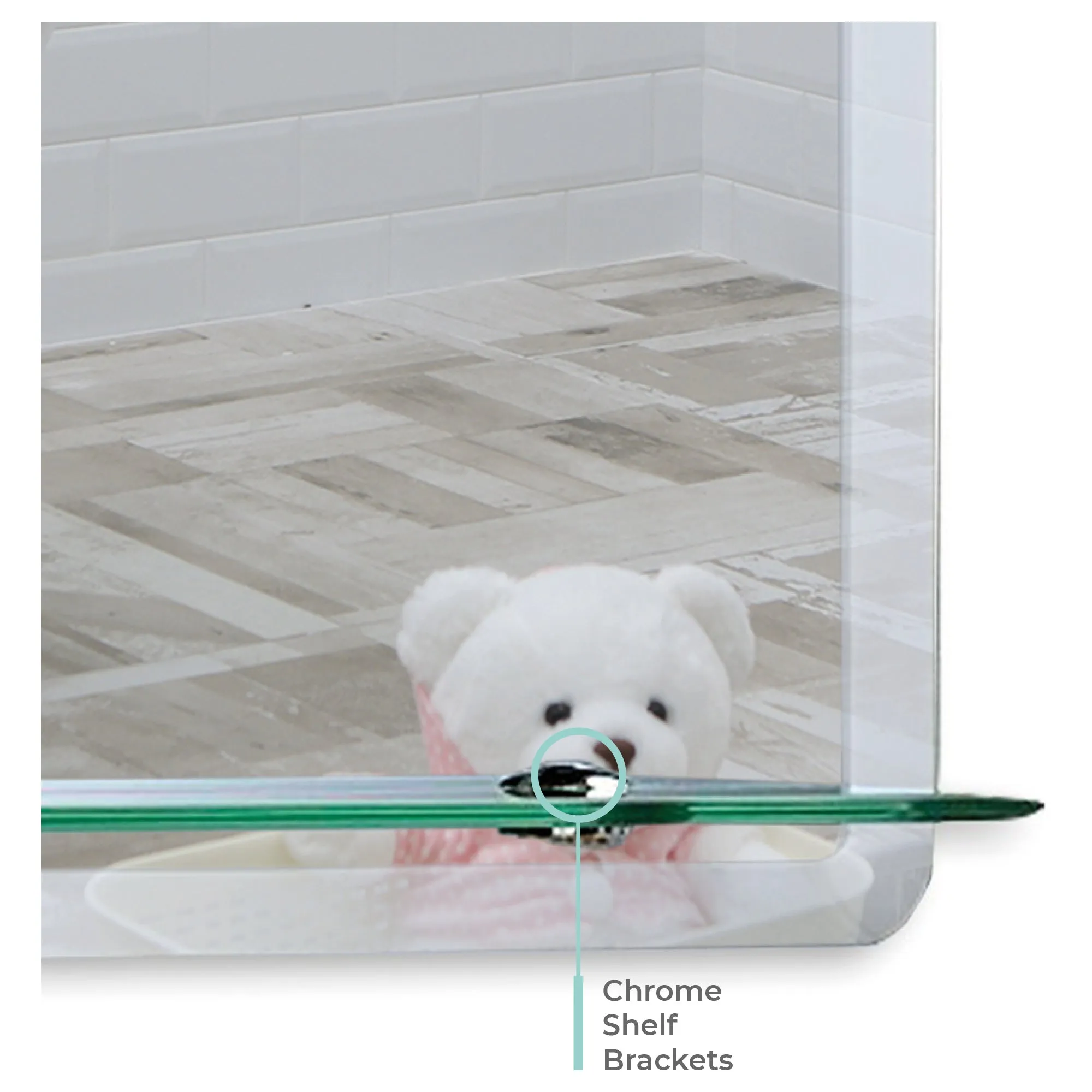 Bonita Rectangular Bathroom Wall Mirror with Shelf 3 Sizes: Sizes 50Hx40Wcm and 60Hx45Wcm and 70Hx50Wcm