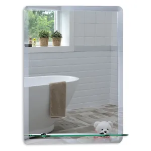 Bonita Rectangular Bathroom Wall Mirror with Shelf 3 Sizes: Sizes 50Hx40Wcm and 60Hx45Wcm and 70Hx50Wcm