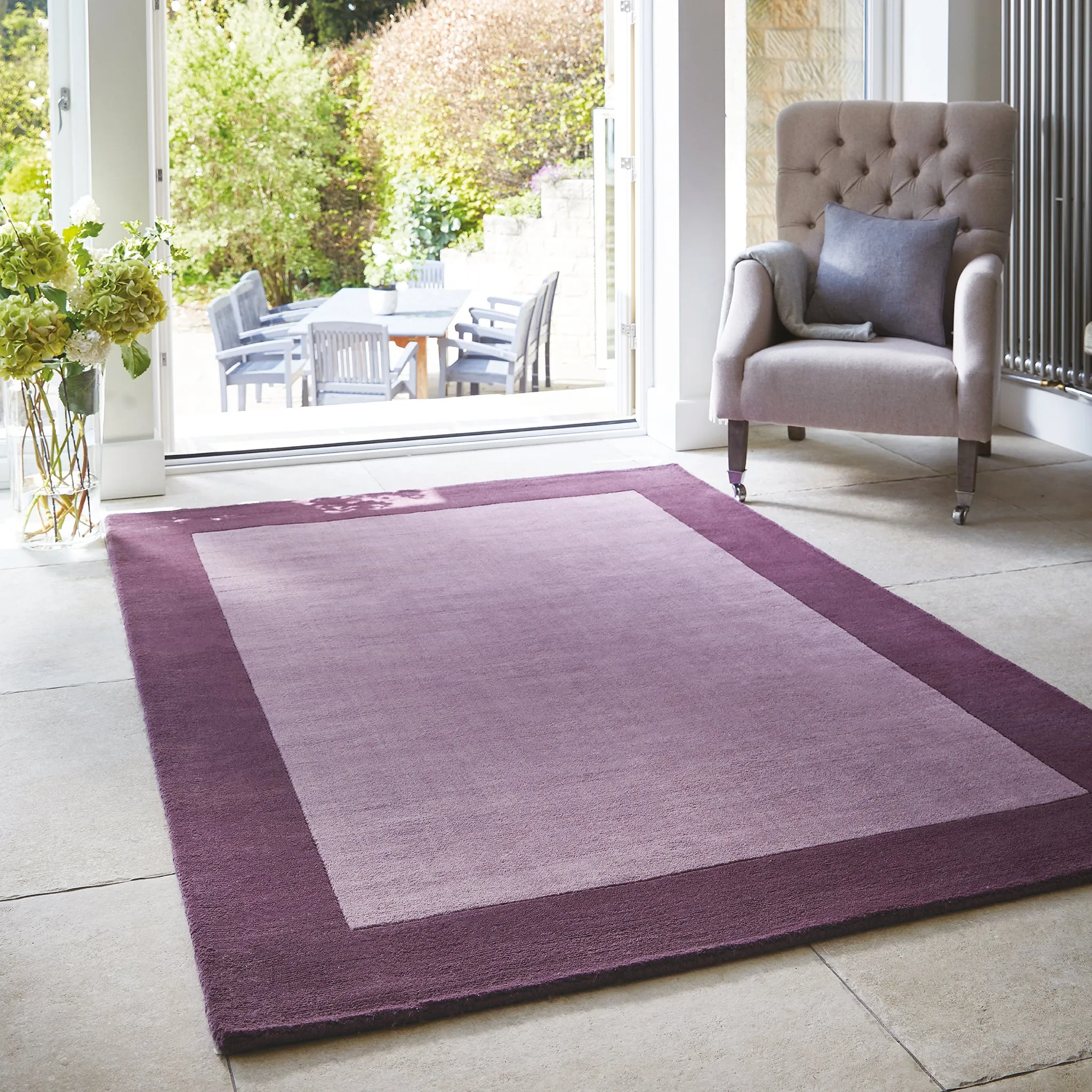 Borders Rug Mauve