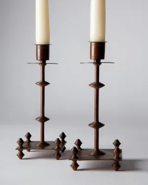 Brass Spindle Candlesticks