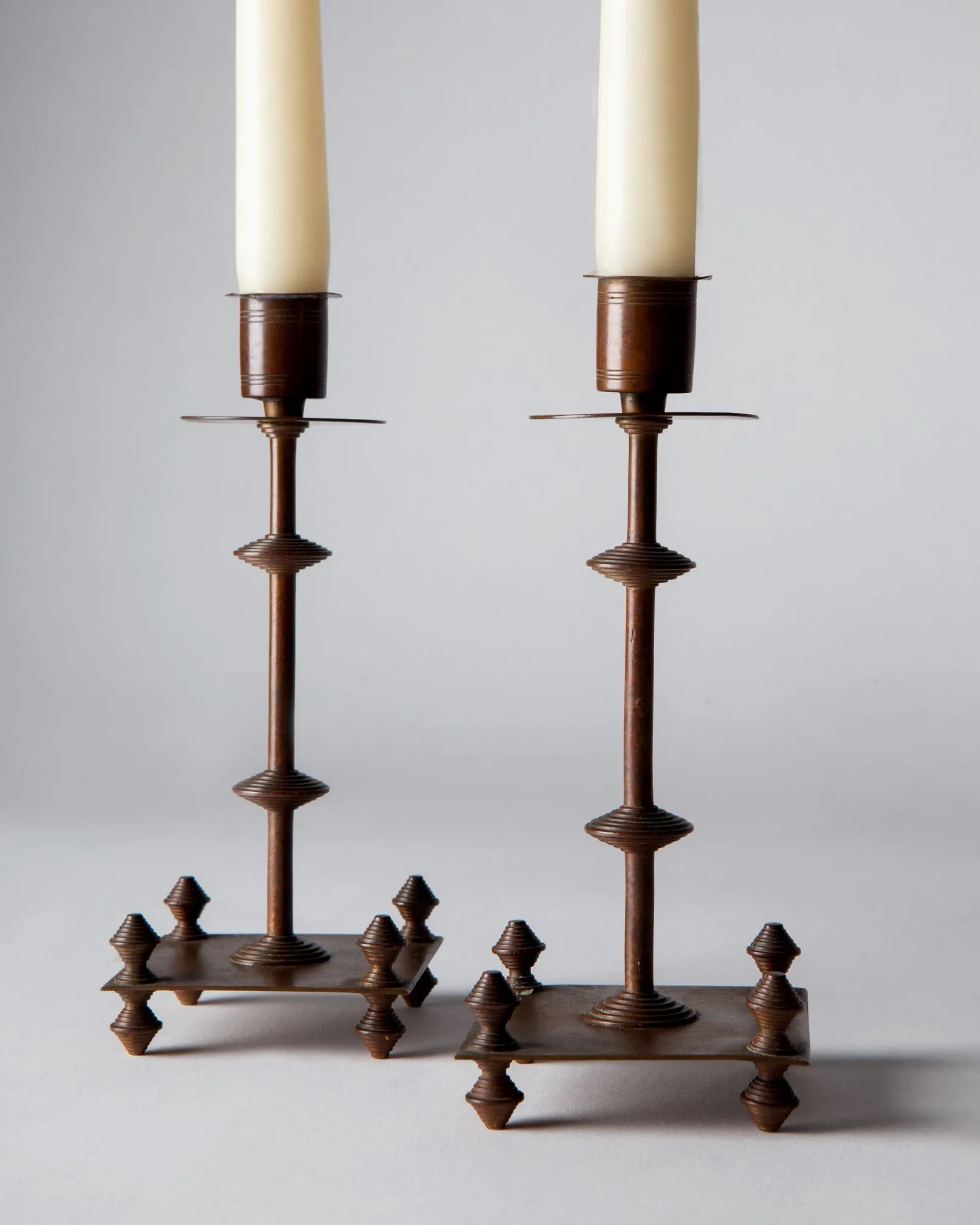 Brass Spindle Candlesticks