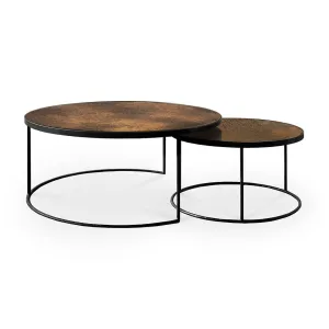 Bronze Copper Nesting Coffee Table - Set of 2