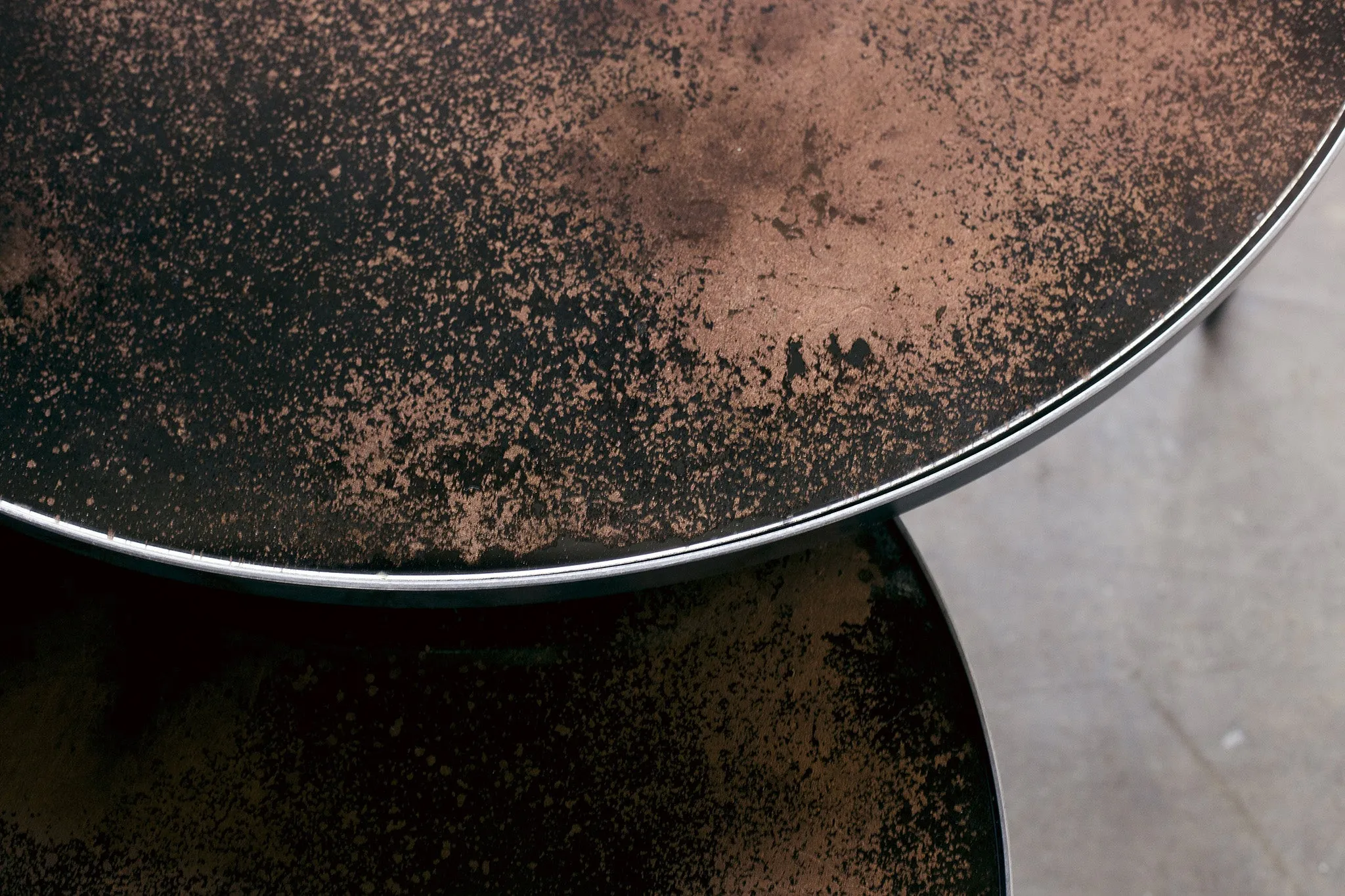 Bronze Copper Nesting Coffee Table - Set of 2