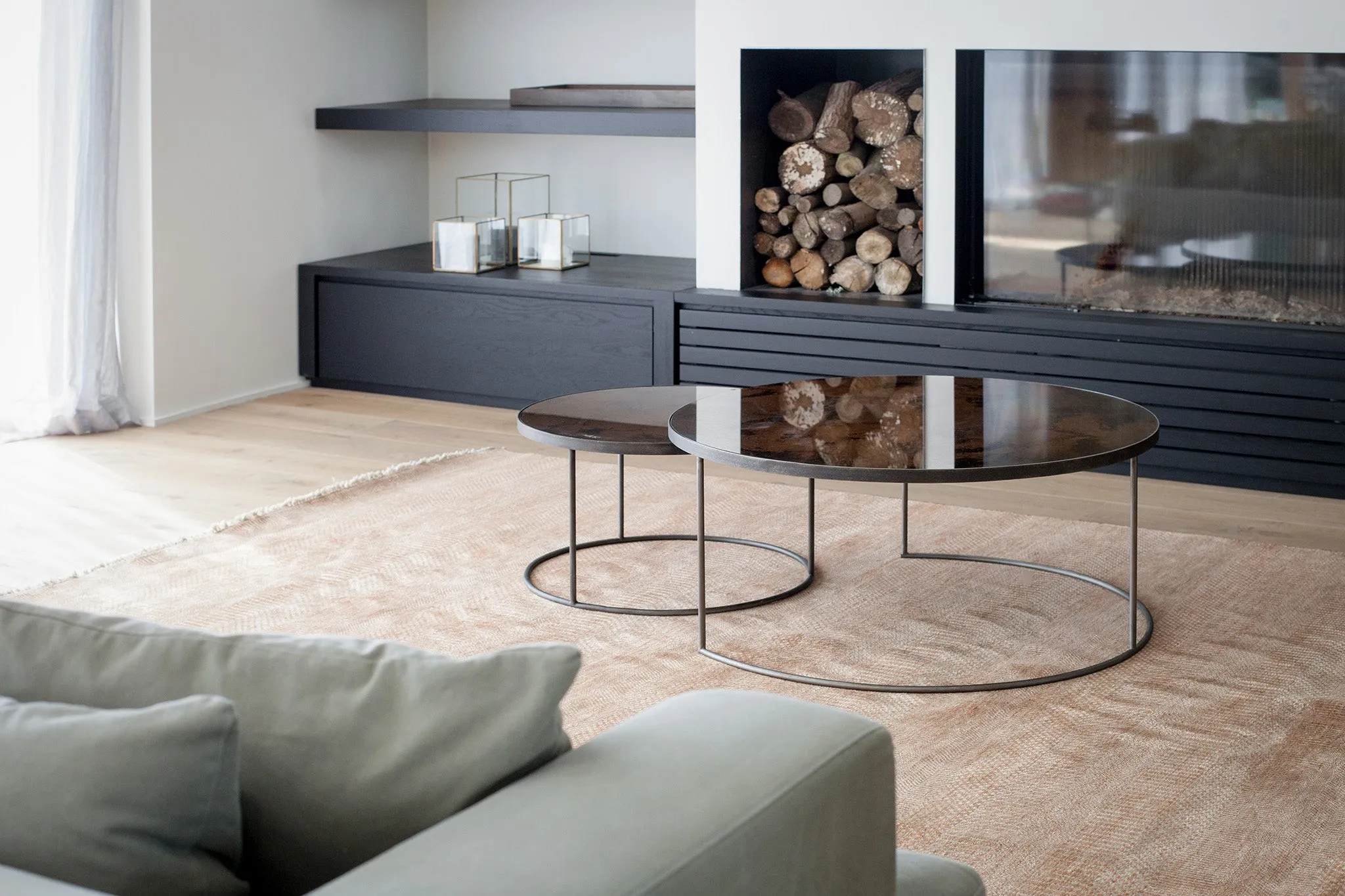 Bronze Copper Nesting Coffee Table - Set of 2