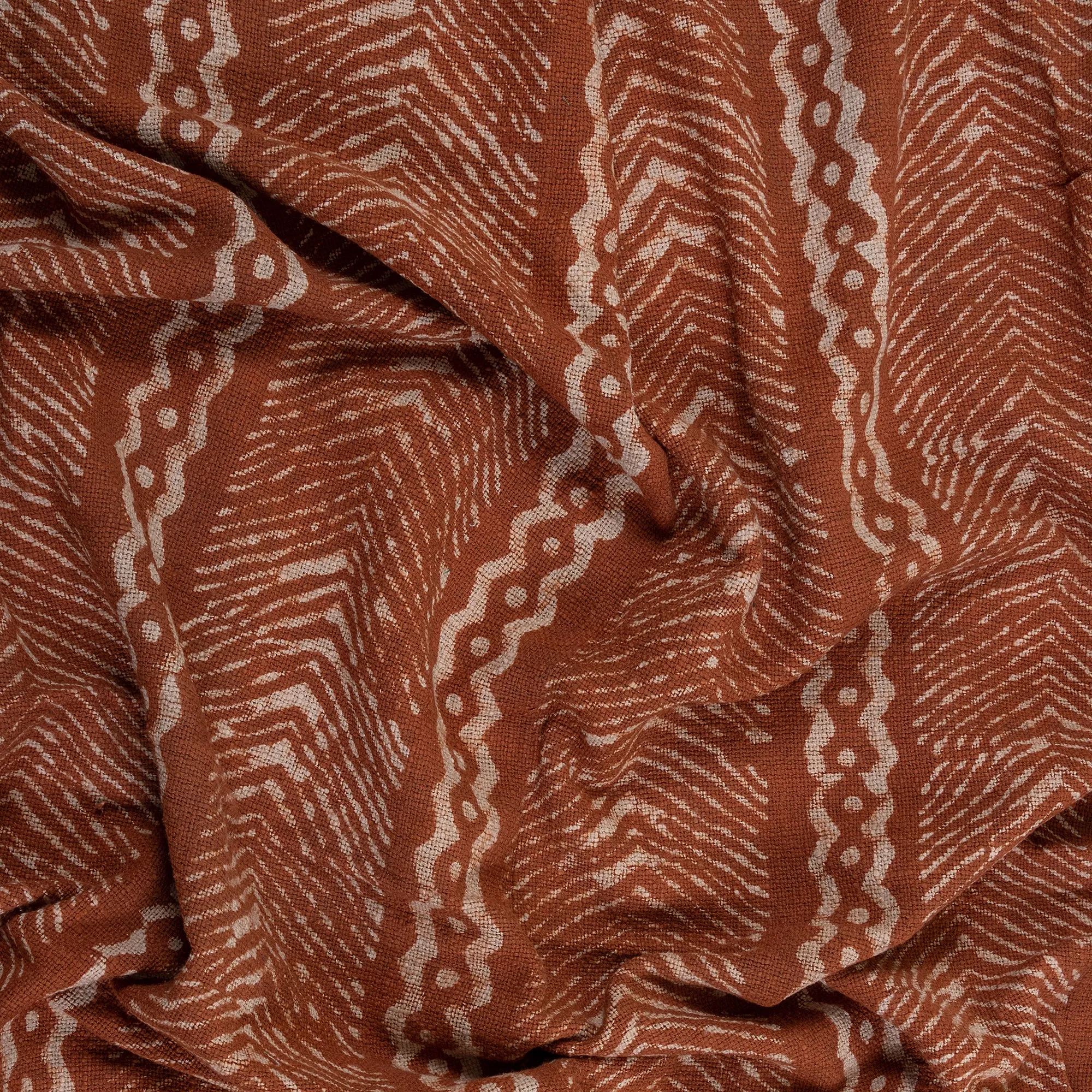 Brown Abstract Block Print Throw Blankets for Couch Decor