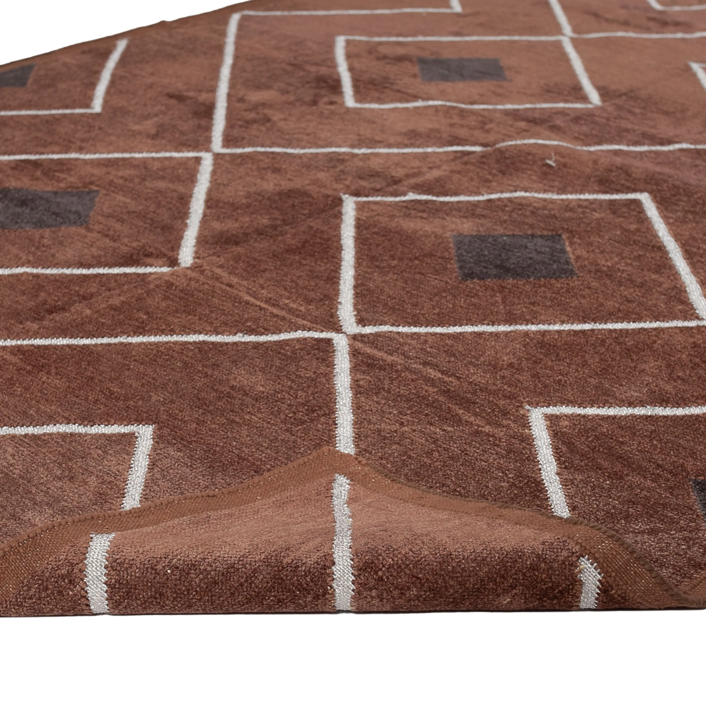Brown & White Geometric Rug - 3'6" x 5'6"