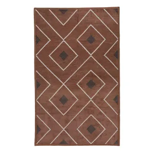 Brown & White Geometric Rug - 3'6" x 5'6"