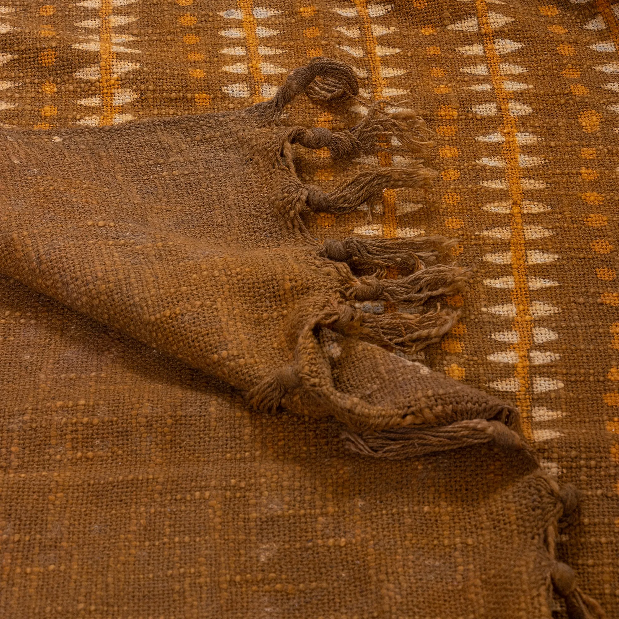 Brown Stripes Block Print Cotton Chair Throws For Home Decor