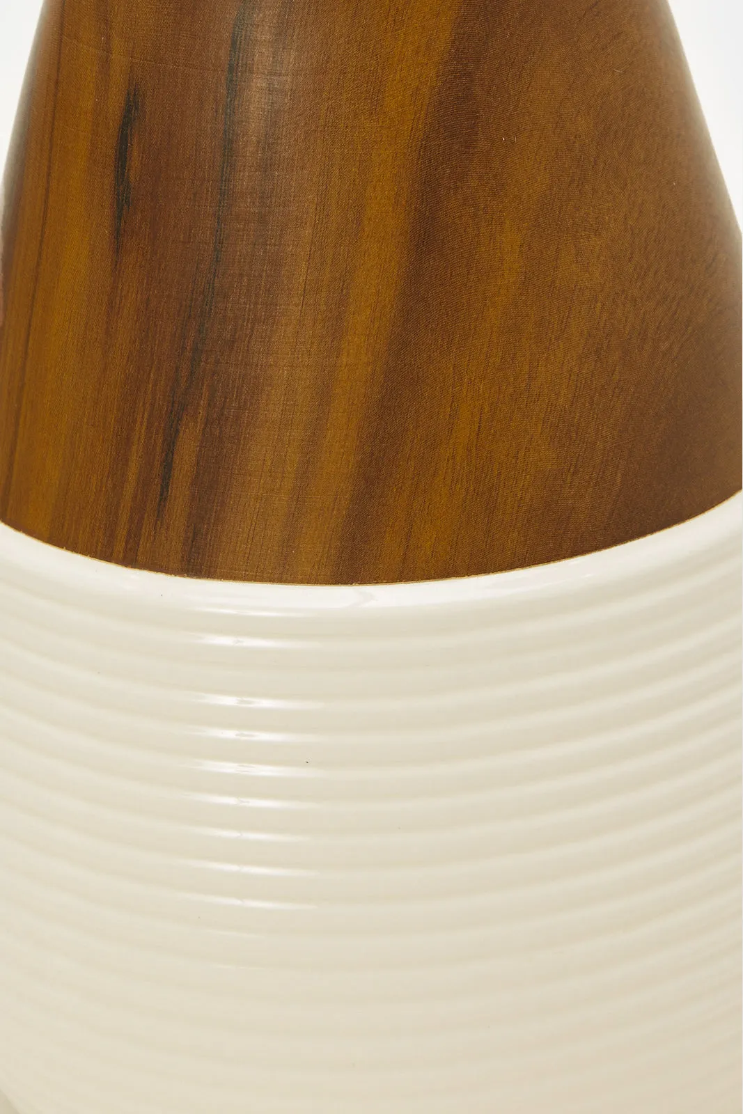Brown Wooden Finish Ceramic Vase (L)