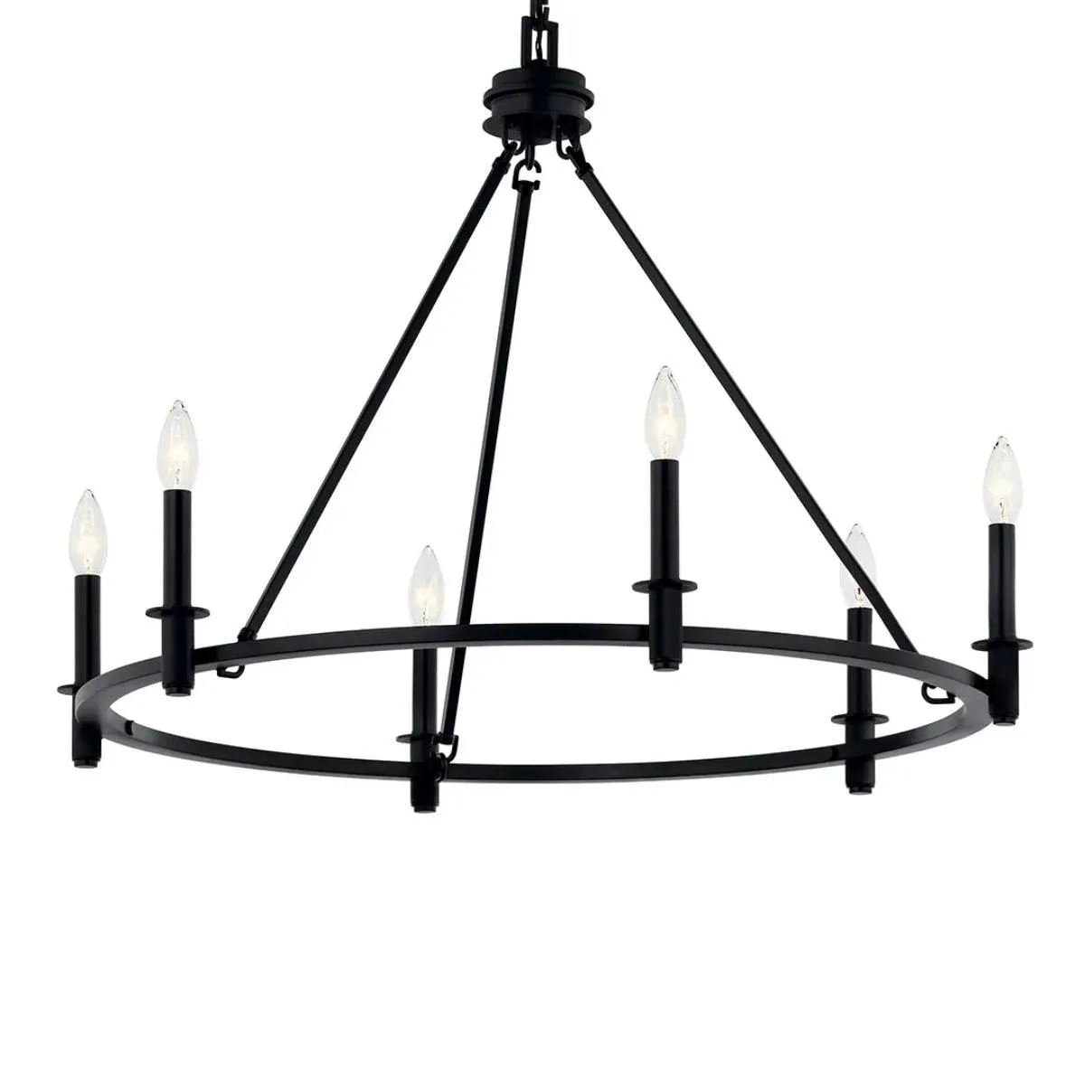 Carrick 32" 6-Light Chandelier 1-Tier, Black Finish