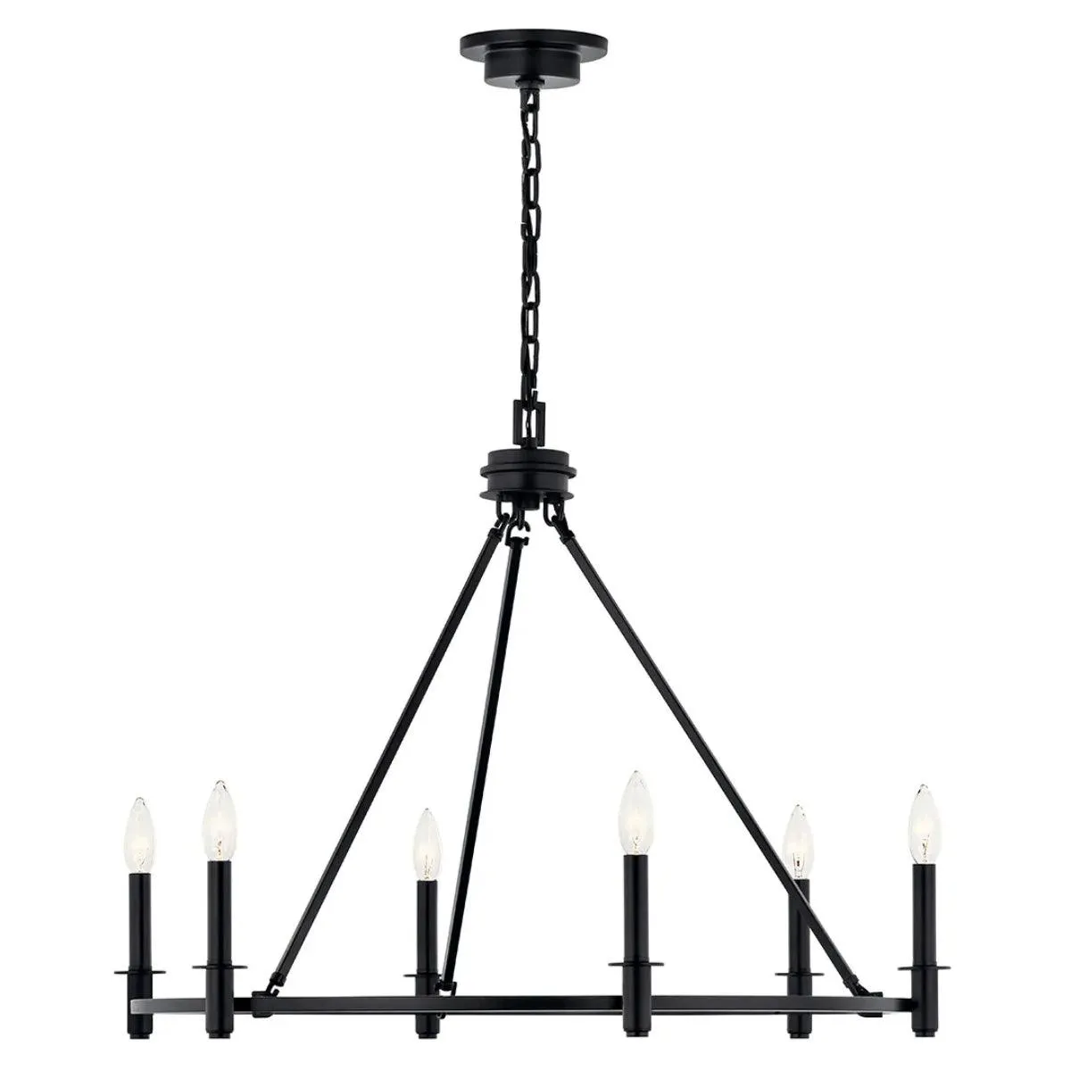 Carrick 32" 6-Light Chandelier 1-Tier, Black Finish