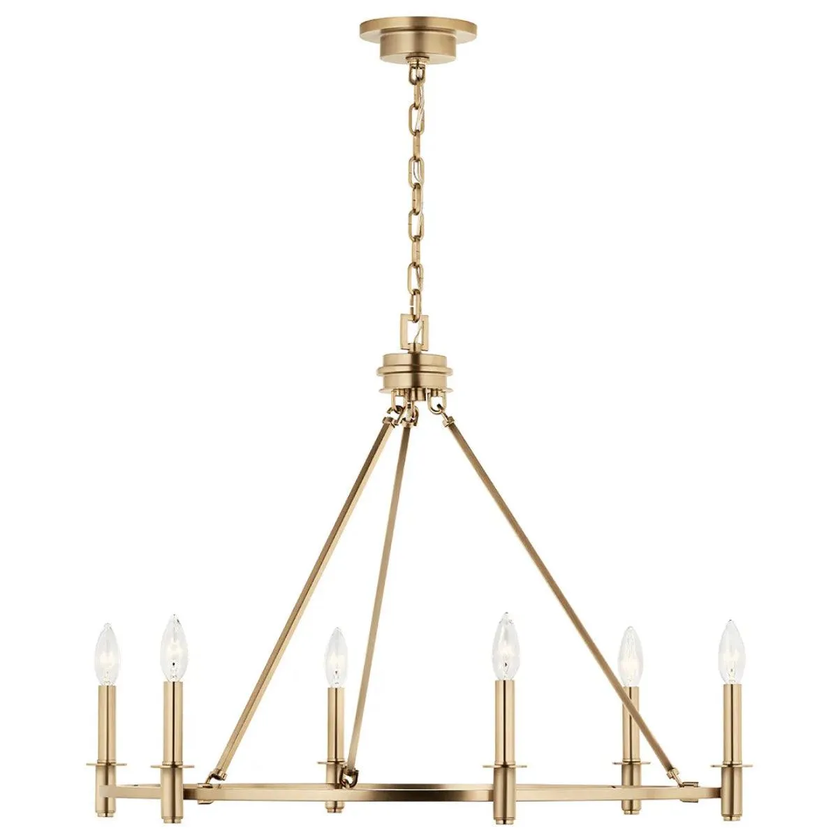 Carrick 32" 6-Light Chandelier 1-Tier, Champagne Bronze Finish