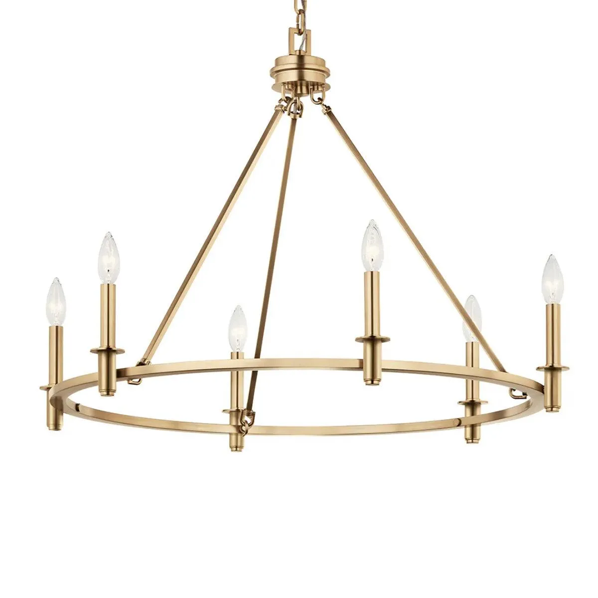 Carrick 32" 6-Light Chandelier 1-Tier, Champagne Bronze Finish