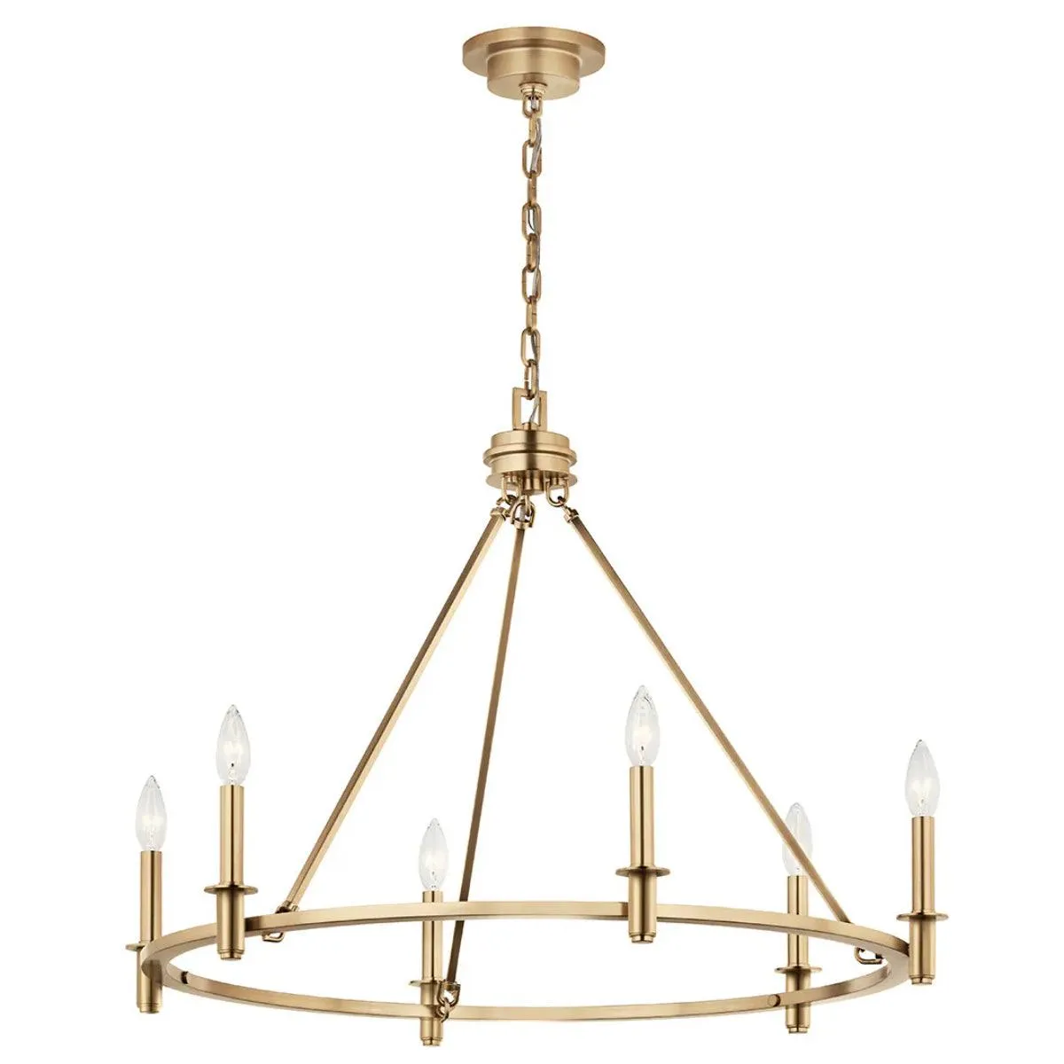 Carrick 32" 6-Light Chandelier 1-Tier, Champagne Bronze Finish