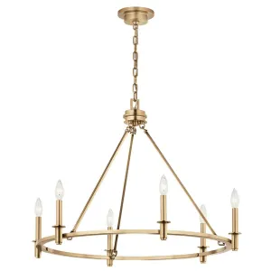 Carrick 32" 6-Light Chandelier 1-Tier, Champagne Bronze Finish