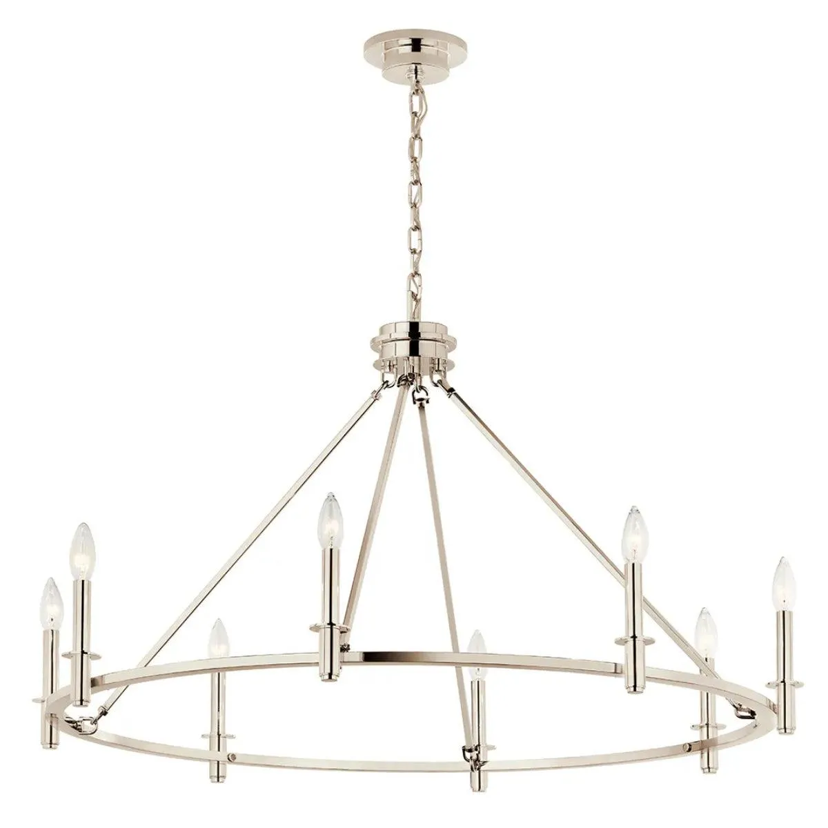 Carrick 41" 8-Light Chandelier 1-Tier, Polished nickel Finish
