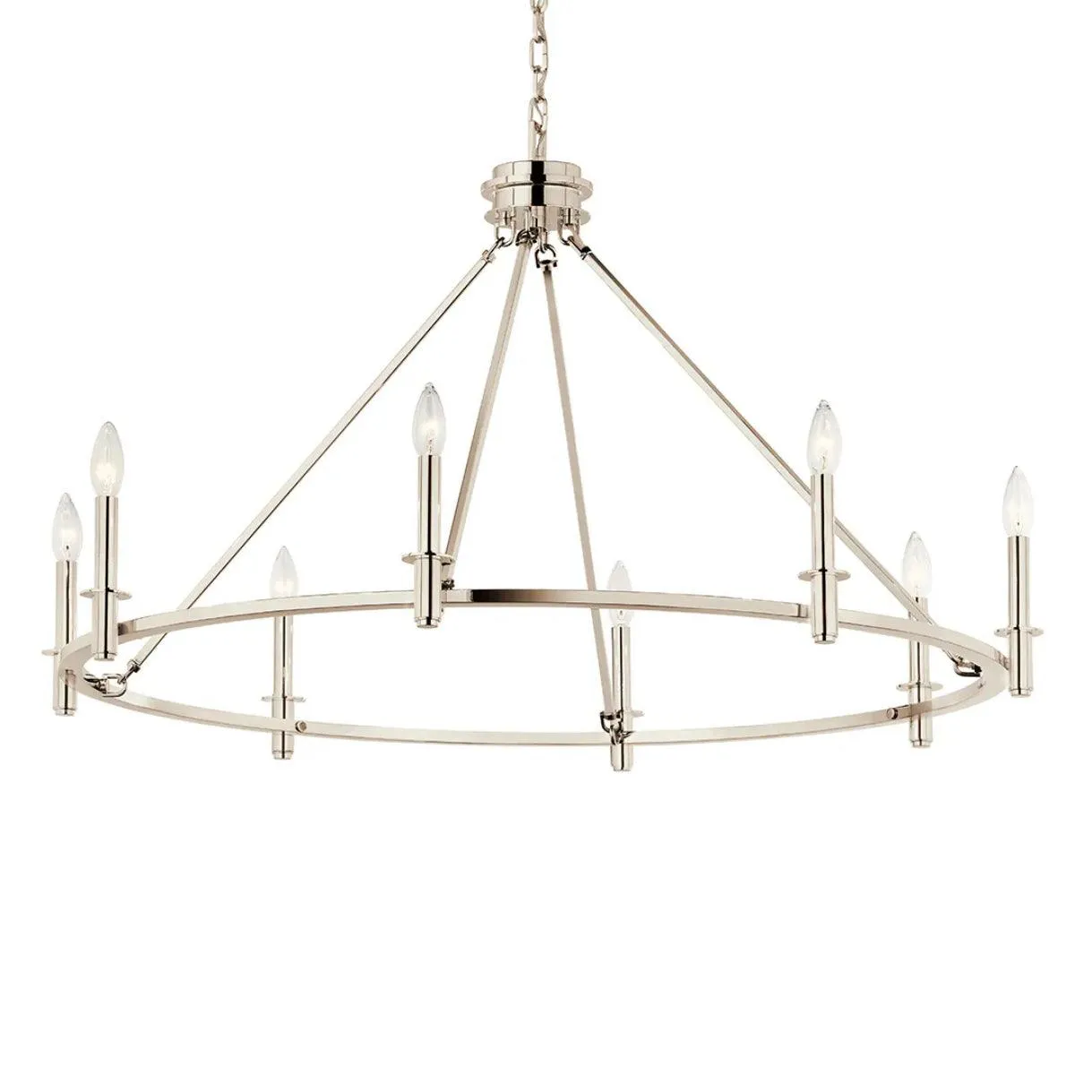 Carrick 41" 8-Light Chandelier 1-Tier, Polished nickel Finish