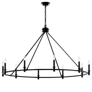 Carrick 54" 10-Light Chandelier 1-Tier, Black Finish