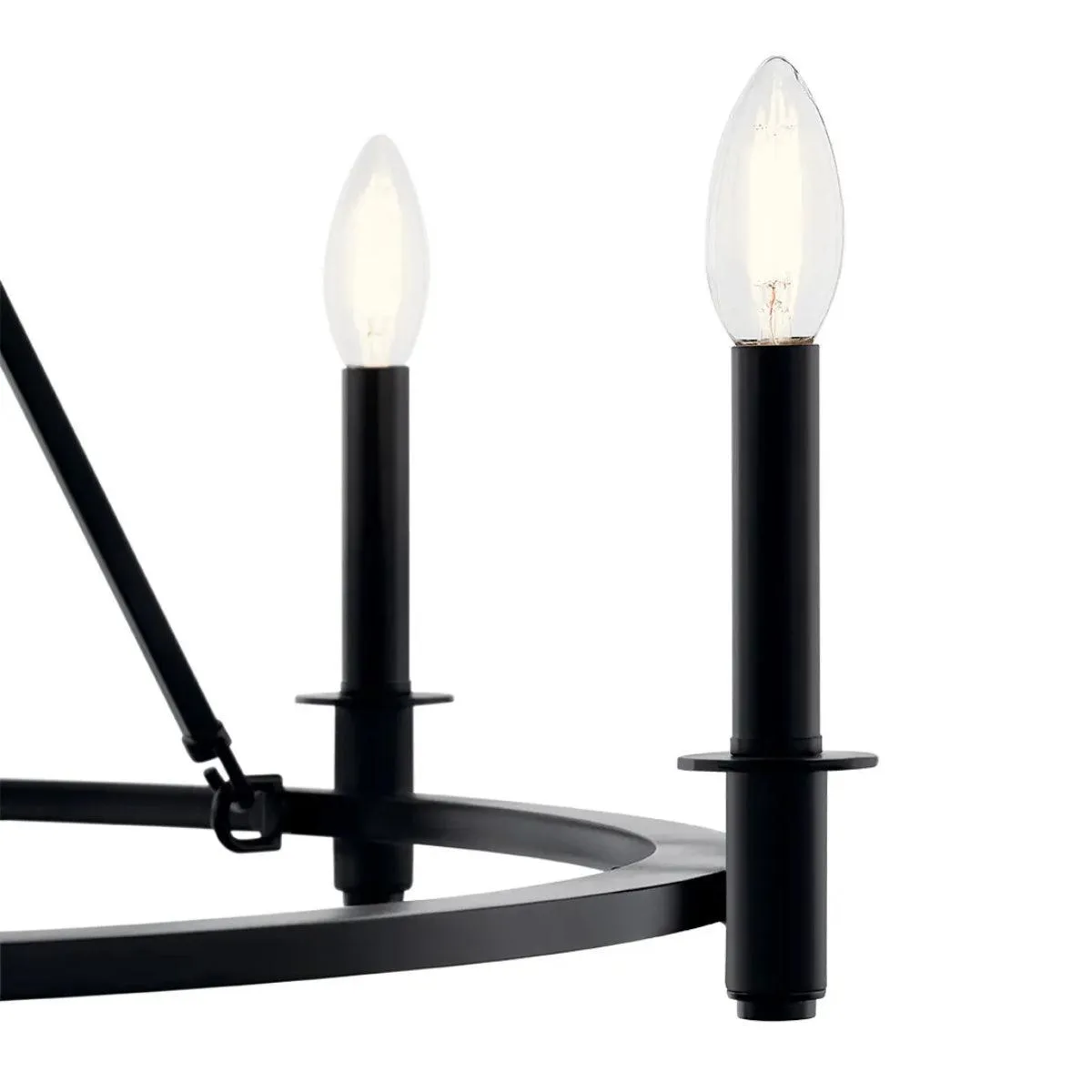 Carrick 54" 10-Light Chandelier 1-Tier, Black Finish