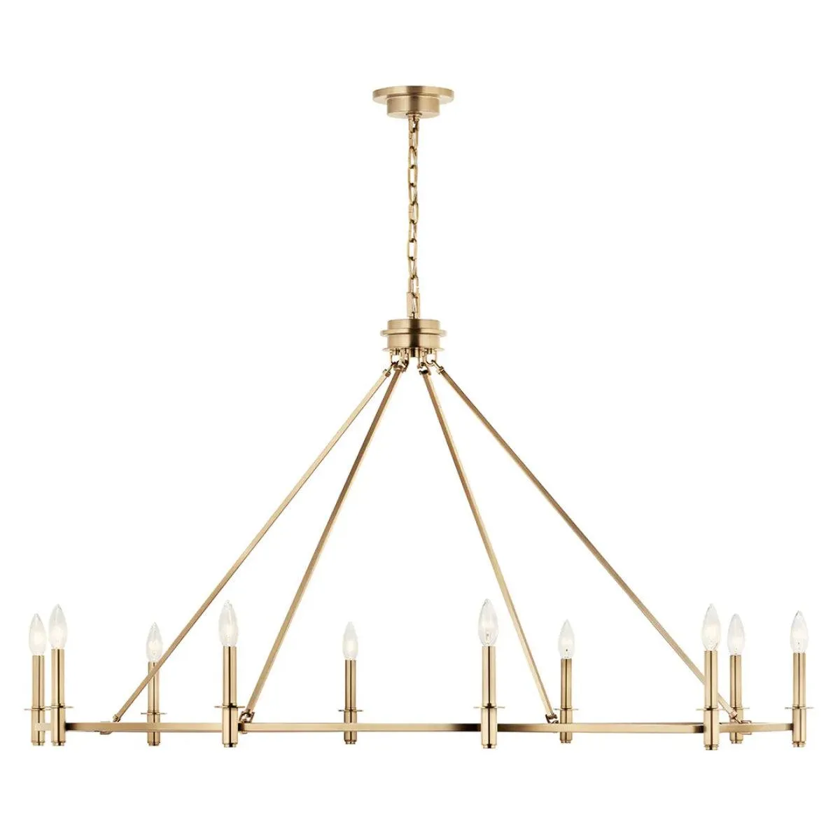 Carrick 54" 10-Light Chandelier 1-Tier, Champagne Bronze Finish