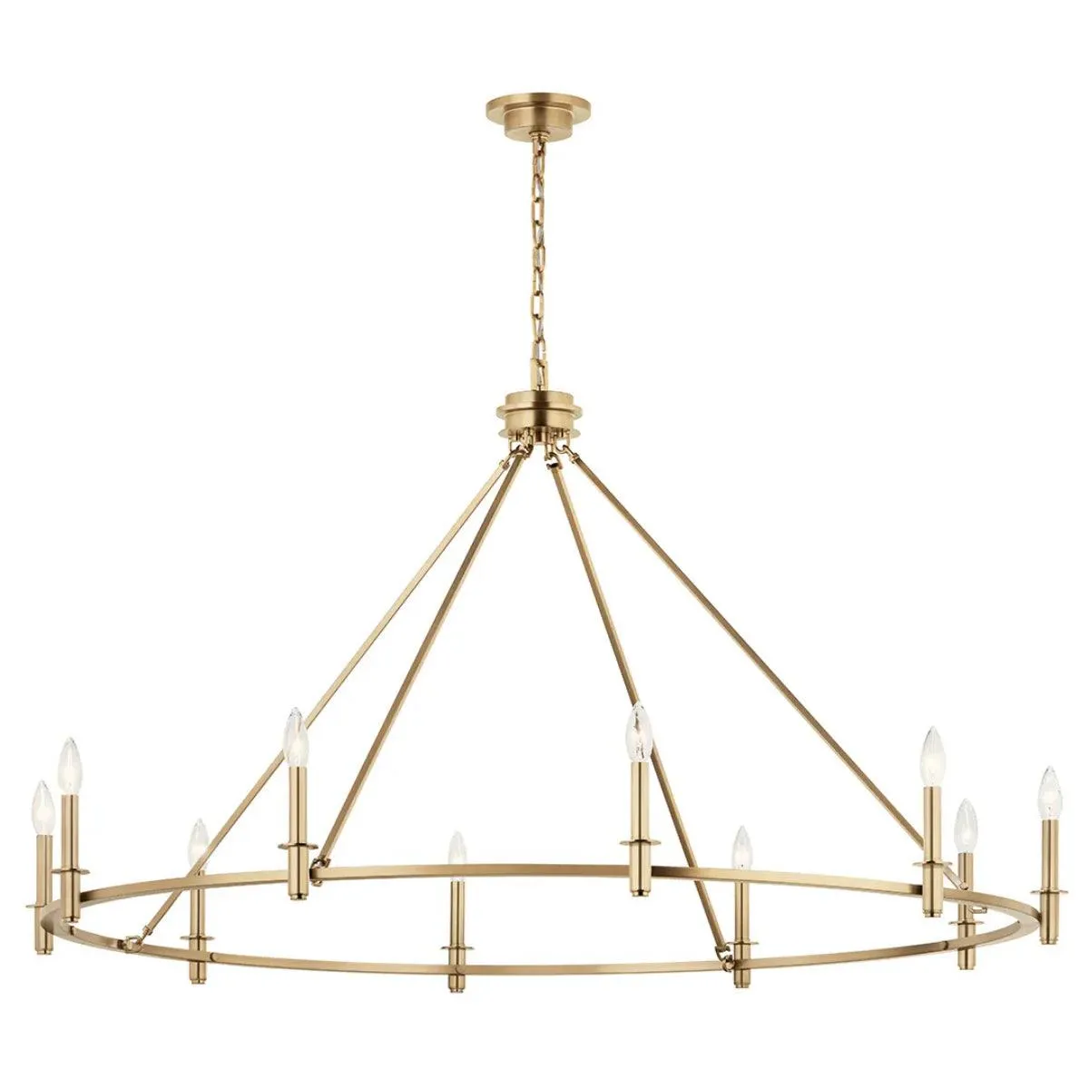 Carrick 54" 10-Light Chandelier 1-Tier, Champagne Bronze Finish