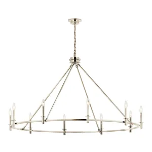 Carrick 54" 10-Light Chandelier 1-Tier, Polished nickel Finish