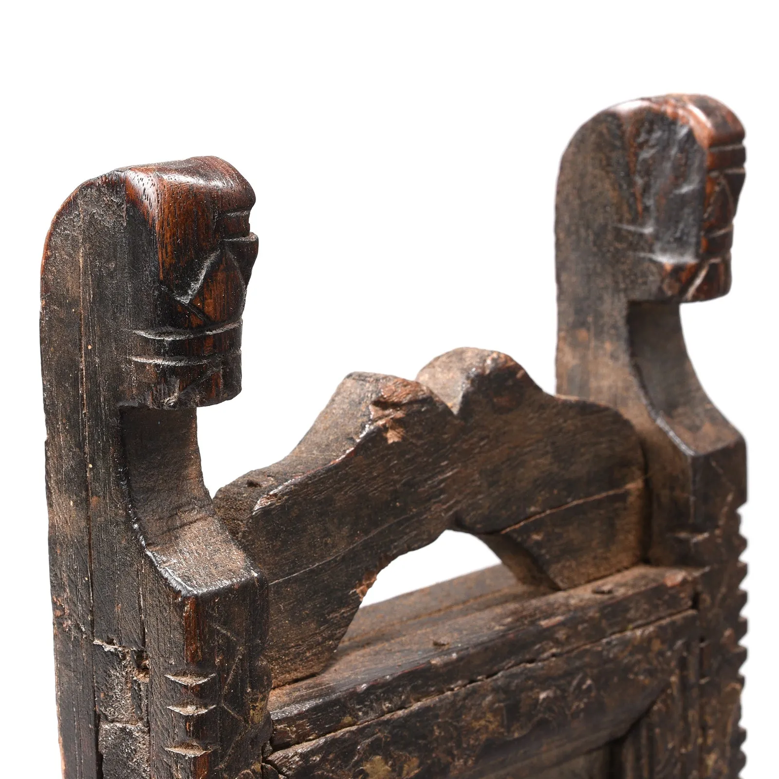 Carved Teak Indian Tribal Mirror From Banswara - Ca 1920