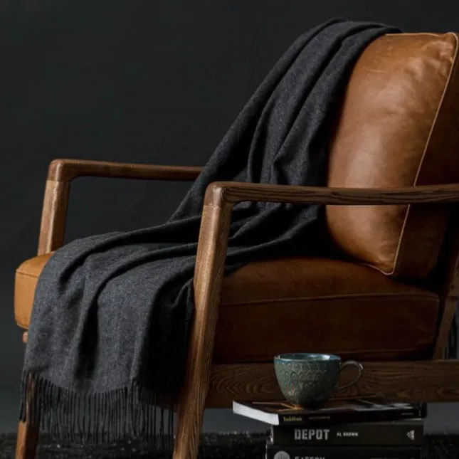 Cashmere Merino Throw - Grey Marle